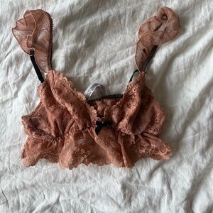 Urban Outfitters Lace Bralette in Warm Brown